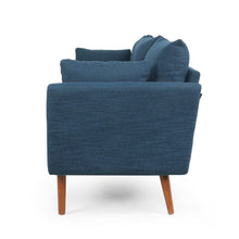 Load image into Gallery viewer, Diaphanous - Upholstered 3 Seater Sofa With 2 Accent Pillows And Wood Legs