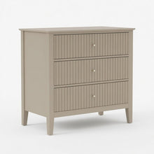 Load image into Gallery viewer, Fluted 3 Drawer Nightstand With Soft Close Slides