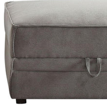 Load image into Gallery viewer, Velvet Storage Ottoman - Gray
