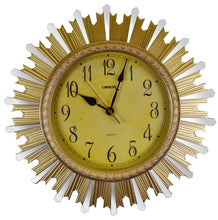 Load image into Gallery viewer, Silent Analog Sunburst Wall Clock - Gold / Silver