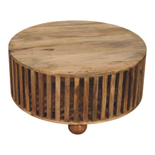 Load image into Gallery viewer, Slatted Round Coffee Table - Beige