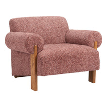 Load image into Gallery viewer, 39" Woven Upholstery And Solid Wood Arm Chair - Copper / Brown