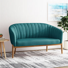 Load image into Gallery viewer, Mid Century Modern Loveseat With Channel Stitched Backrest
