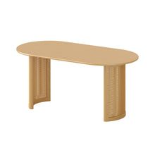 Load image into Gallery viewer, 66" Solid Wood Double Pedestal Base Oval Dining Table - Natural