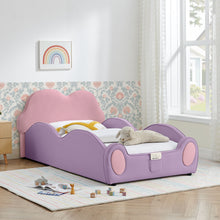 Load image into Gallery viewer, Cute Cloud Shape Bed With Guardrails Cartoon Design, Storage Pocket