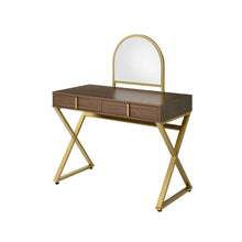 Load image into Gallery viewer, Vanity Table With Mirror - Golden Brown