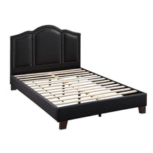 Load image into Gallery viewer, Full Size Bed With Unique Headboard - Black