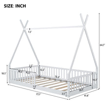 Load image into Gallery viewer, House Shaped Design Bed With Fence