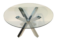 Load image into Gallery viewer, 54" Cross Leg Base Round Top Dining Table - Clear