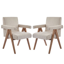 Load image into Gallery viewer, Contemporary Poppy Fabric Dining Armchair With Rubberwood Legs
