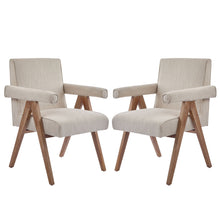 Load image into Gallery viewer, Contemporary Poppy Fabric Dining Armchair With Rubberwood Legs