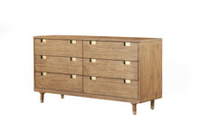 Load image into Gallery viewer, Solid Wood Six Drawer Double Dresser - Sandy Brown