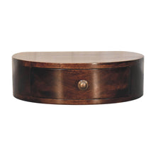 Load image into Gallery viewer, 16" Solid Wood One Drawer Half Moon Floating Nightstand - Walnut