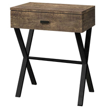 Load image into Gallery viewer, Wood And Metal End Table With Drawer - Black And Brown