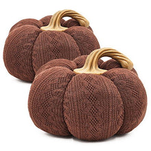 Load image into Gallery viewer, Pumpkin Ornament Decor For Holiday Harvest Festival Fall Festival & Thanksgiving (Set of 2) - Dark Brown