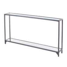 Load image into Gallery viewer, Glass Mirrored Floor Shelf Console Table With Storage - Clear / Silver