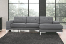 Load image into Gallery viewer, Polyester L Shaped Two Piece Sofa Chaise Sectional - Dark Gray