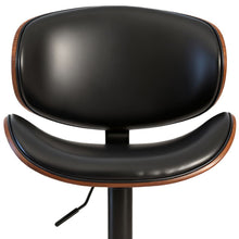 Load image into Gallery viewer, Faux Leather Adjustable Height Swivel Bar Chairs (Set of 2) - Black / Brown