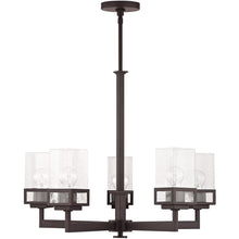Load image into Gallery viewer, 29" Five Light Dimmable Chandelier With Shades - Bronze