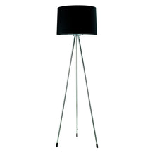 Load image into Gallery viewer, Tripod Floor Lamp With Black Fabric Drum Shade - Silver