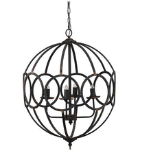 Load image into Gallery viewer, 4 Light Metal Chandelier, Hanging Light Fixture With Adjustable Chain For Kitchen, Bulb Not Included - Black