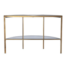 Load image into Gallery viewer, Faux Marble Half Moon Console Table With Shelves - Black / White / Champagne