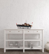 Load image into Gallery viewer, Hand Painted Decorative Boat Model - Black / Brown / Ivory