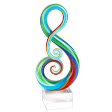 Load image into Gallery viewer, Murano Modern Abstract Tabletop Sculpture - Clear / Rainbow