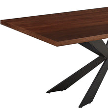 Load image into Gallery viewer, 81" Wood And Metal Cross Leg Base Dining Table - Brown