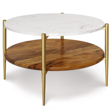 Load image into Gallery viewer, Wagner - Round Marble & Wood Table