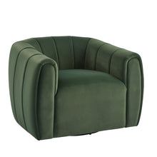Load image into Gallery viewer, Serenizia - Upholstered Velvet Swivel Chair With Channel Tufted