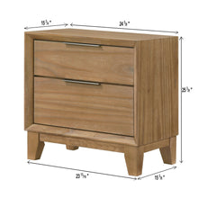 Load image into Gallery viewer, 1 Piece 2 Drawer Nightstand - Natural Wood