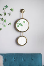 Load image into Gallery viewer, 2 Circle Mirrors For Wall Decor, Unique Contemporary Wall Mirror For Living Room Bedroom Entryway - Gold