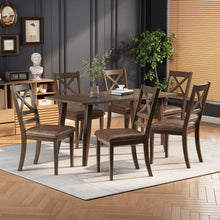 Load image into Gallery viewer, Country Style Dining Chairs (Set of 2) With Cross Back Design - Brown