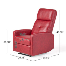 Load image into Gallery viewer, Contemporary Recliner Chair With Push Back Function