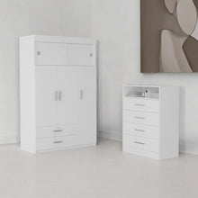 Load image into Gallery viewer, Four Drawer Dresser Wooden - White