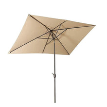 Load image into Gallery viewer, Rectangular Patio Umbrella With Crank Tilt, Polyester UV-Resistant Canopy