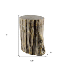 Load image into Gallery viewer, Modern Abstract Tree Stump Decorative Box - Brown / Gold