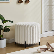 Load image into Gallery viewer, Wide Upholstered Round Pouf Ottoman Foot Rest