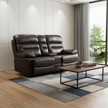 Load image into Gallery viewer, Faux Leather Love Seat With Storage Manual Reclining - Brown