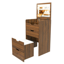 Load image into Gallery viewer, Vanity Desk With Lighted Mirror & Stool