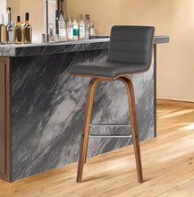 Load image into Gallery viewer, Solid Wood Swivel Low Back Counter Height Bar Chair - Gray / Brown