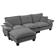 Load image into Gallery viewer, Modular Sectional Sofa With Movable Ottoman & Pillows