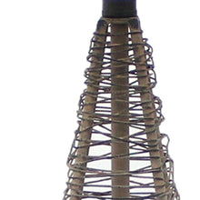 Load image into Gallery viewer, Metal Geometric Bedside With White Text Drum Shade - Gray