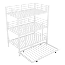 Load image into Gallery viewer, Triple Bunk Bed With Trundle, Heavy Duty Steel Construction