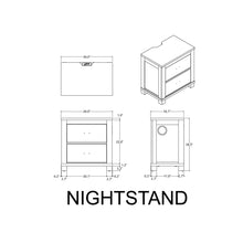 Load image into Gallery viewer, Augusta - Nightstand With Top, 2 Drawers, Block Feet - Beige Brown