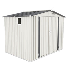 Load image into Gallery viewer, Outdoor Garden Storage Shed, Tool Shed With Pitched Roof Waterproof With 1 Window And 2 Lockable Door - White / Gray