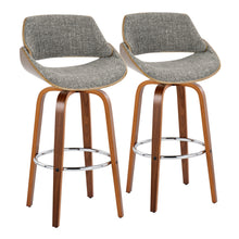 Load image into Gallery viewer, Fabrizzi - Mid Century Modern Fixed Height Barstool With Swivel With Round Footrest (Set of 2)