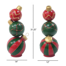 Load image into Gallery viewer, Classic Stacked Christmas Ball Decoration With Durable Construction - Red