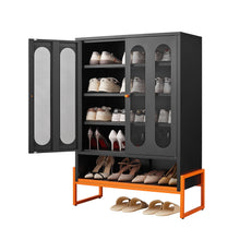 Load image into Gallery viewer, Modern Metal Shoe Cabinet With DoublebSided Doors And Adjustable Partitions